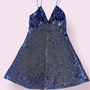 Black sequin spaghetti strap dress